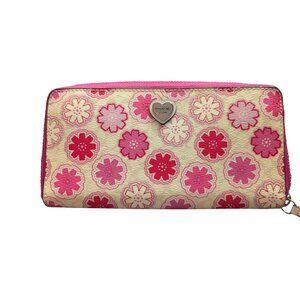 Coach Cream and pink floral leather wallet  NWOT